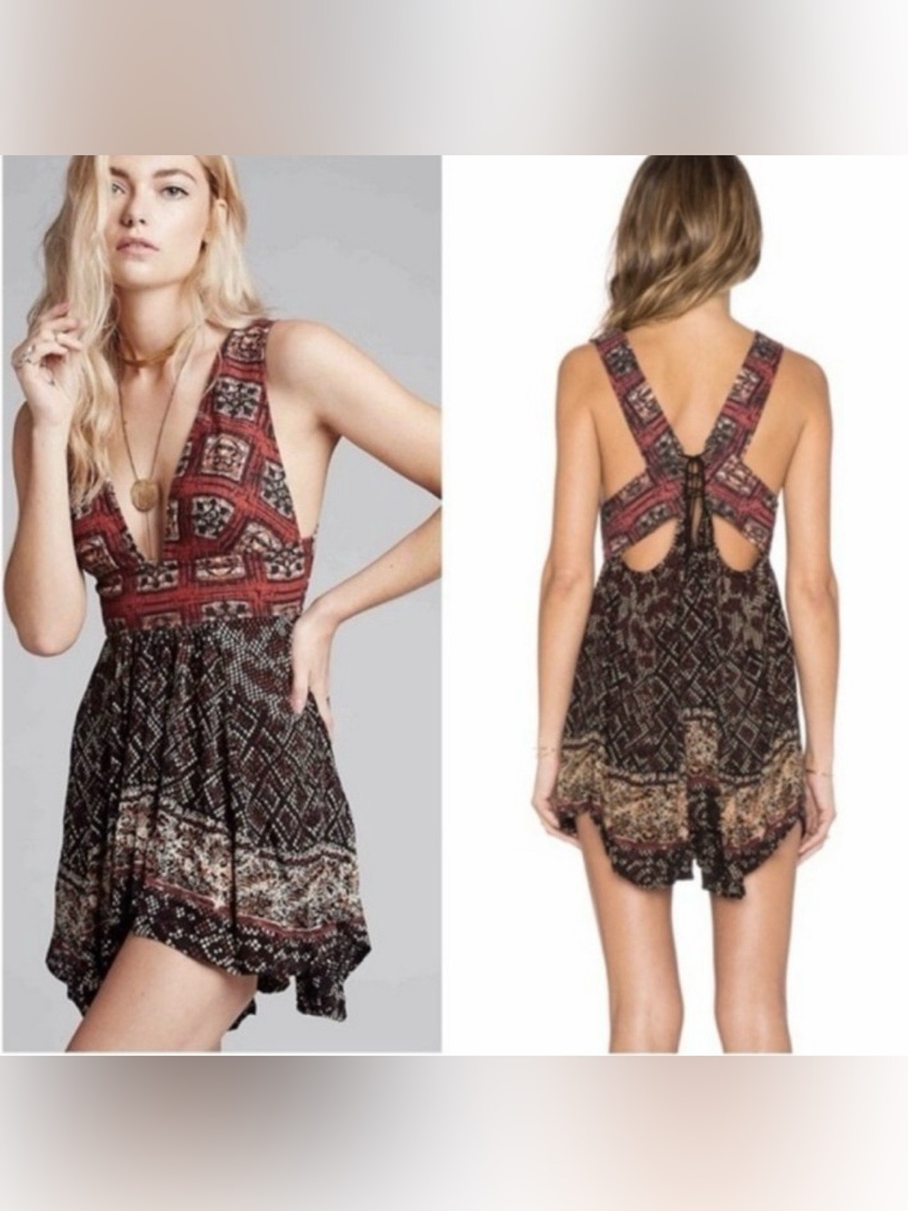 Free People Noyale Heat Wave Tunic Mini Dress.